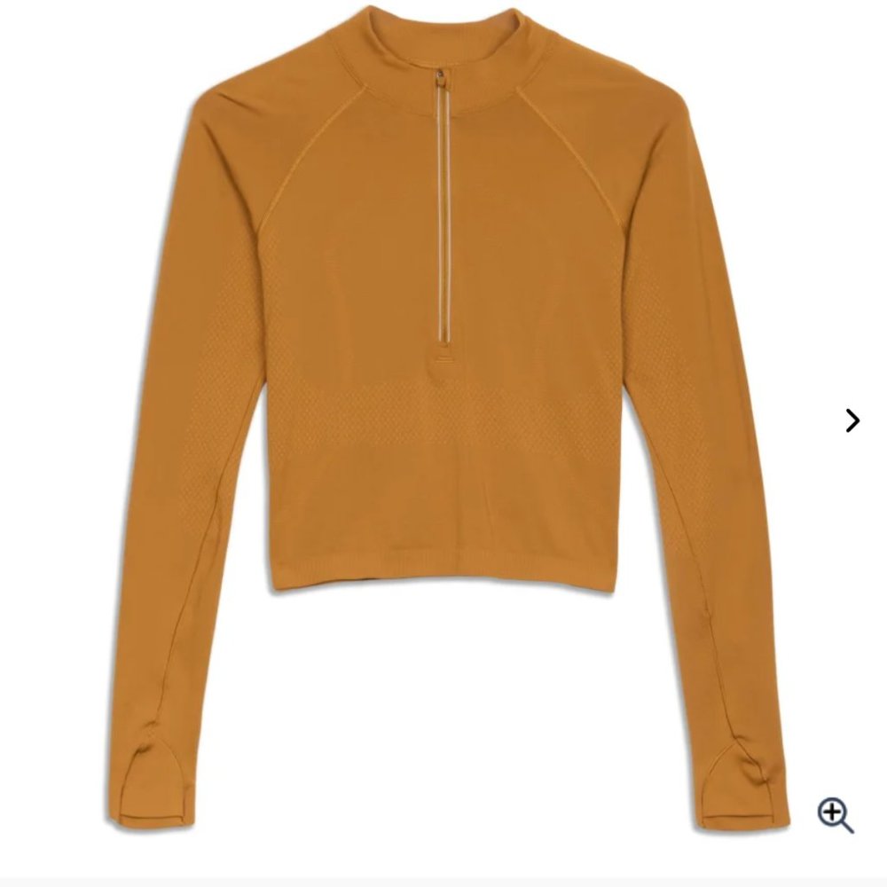 Lululemon: Swiftly Tech Zip Long Sleeve Shirt in Spiced Bronze/Tuscan (size 10)